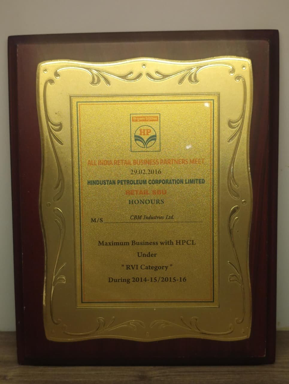 HPCL, RVI Category 2014-15 2015-16